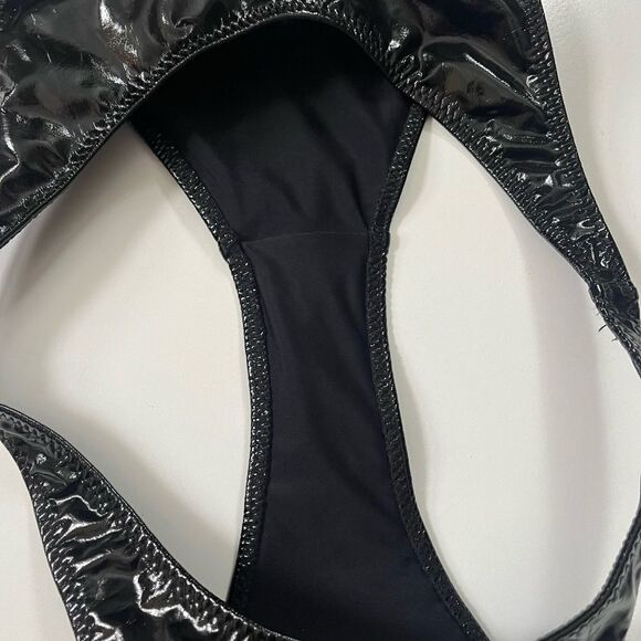 TRIANGL Faux Patent Leather Bikini Bottoms Small - Picture 2 of 8